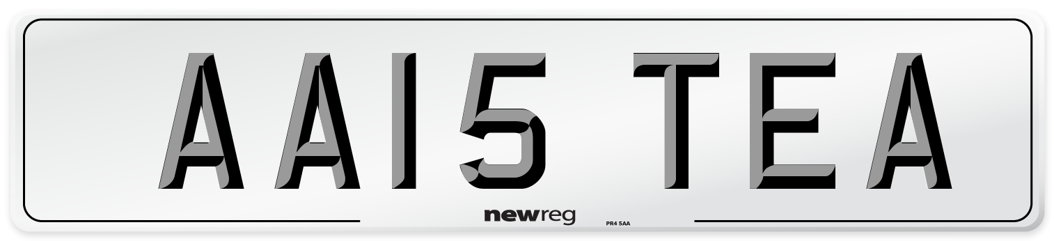 AA15 TEA Number Plate from New Reg